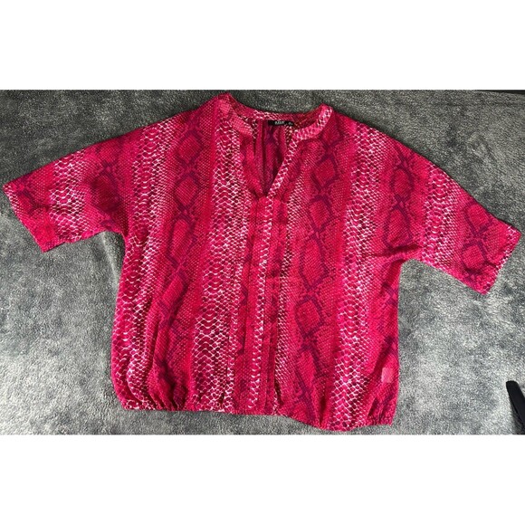 a.n.a. Women's Pink and Red Snakeskin Print Blouse Size XL - Picture 3 of 10